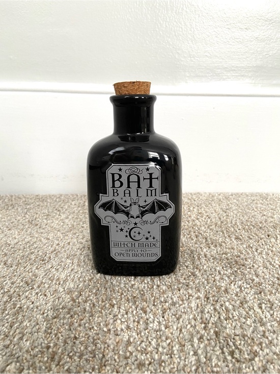T.J.Maxx Other - Halloween Apothecary Jar Black Ceramic Bat Balm Potion Bottle Eerie Charm